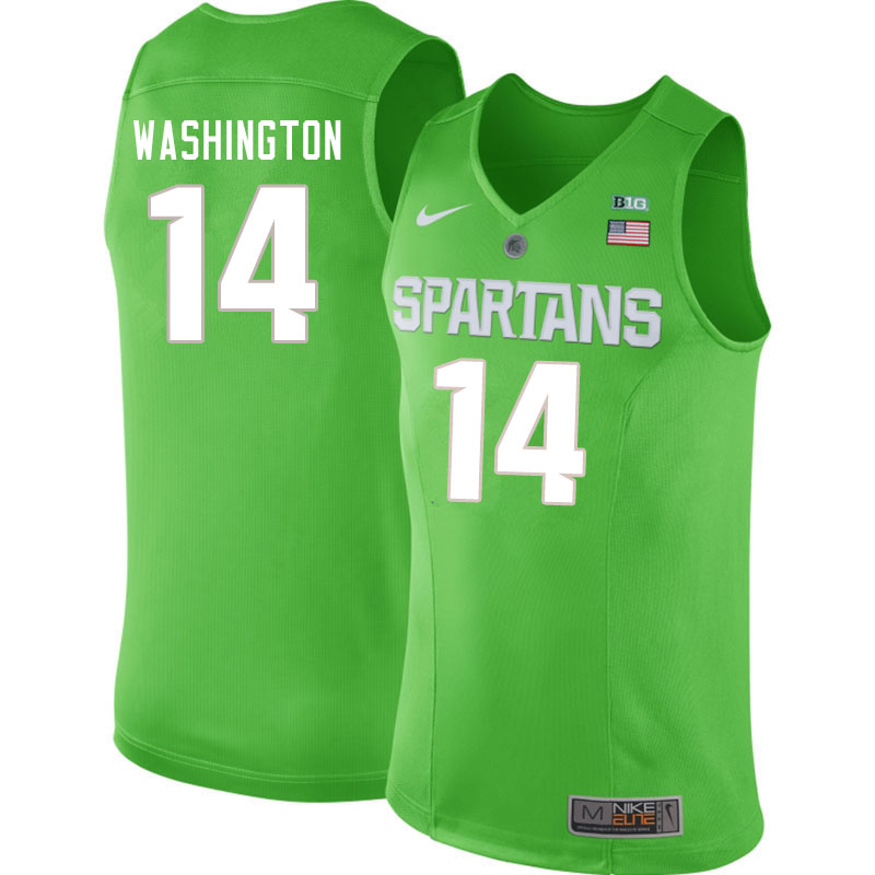 Men Michigan State Spartans #14 Brock Washington NCAA Nike Authentic Green College Stitched Basketball Jersey BX41S88DQ